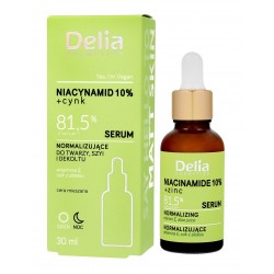DELIA Serum do twarzy, szyi i dekoltu Niacynamid 10%+Cynk 81,5% 30 ml