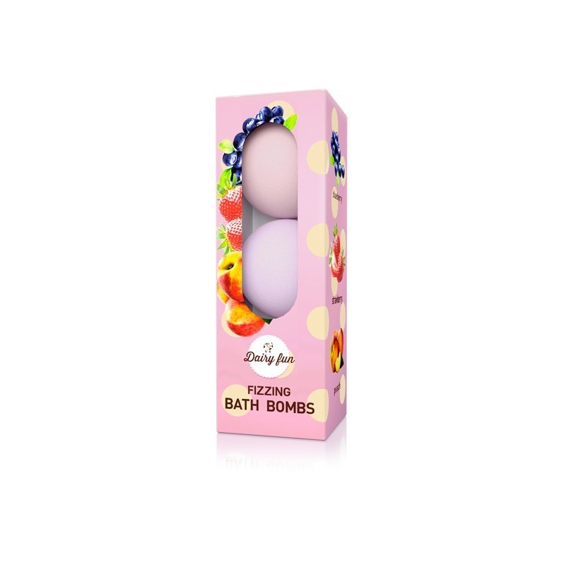 DELIA COSMETICS DAIRY FUN Musujące kule do kąpieli  - Truskawka-Jagoda-Brzoskwinia 3 x 100 g