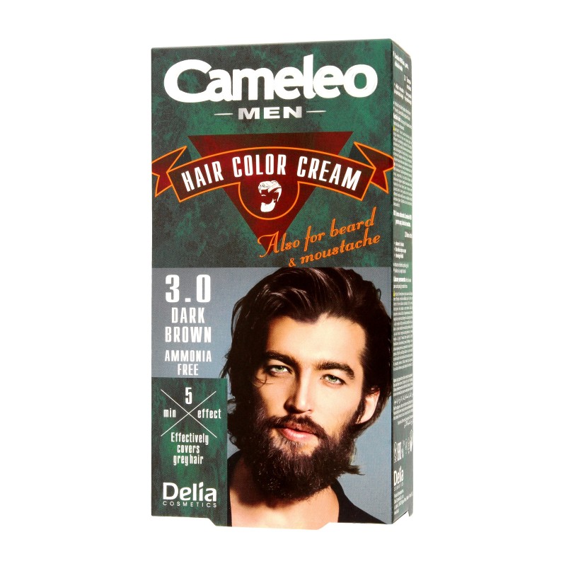 DELIA COSMETICS CAMELEO MEN Krem koloryzujący do włosów, brody i wąsów 3.0 Dark Brown