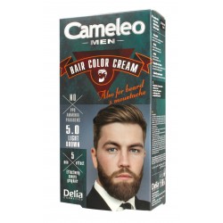 DELIA COSMETICS CAMELEO MEN Krem koloryzujący do włosów, brody i wąsów 5.0 Light Brown  30ml