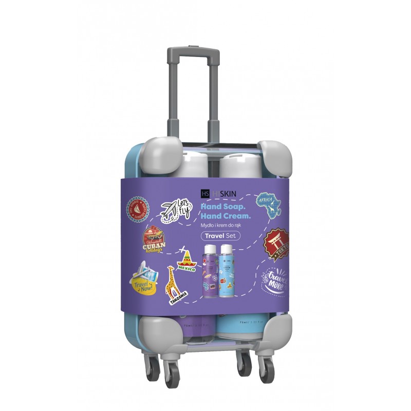 HISKIN Travel Set Zestaw podróżny - walizka (mydełko+krem do rąk 75mlx2)