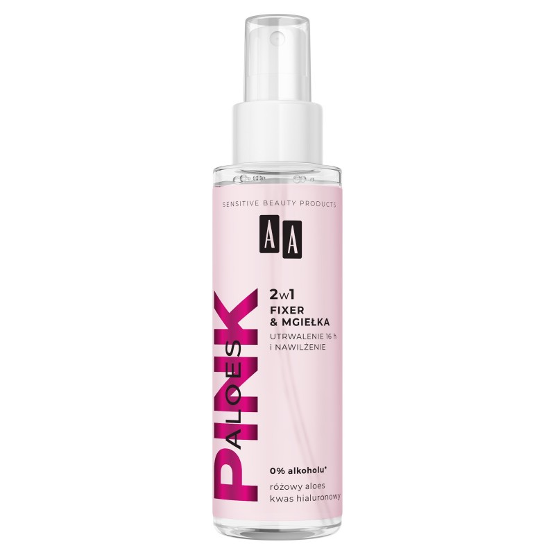 AA Pink Aloes Make-up spray 2w1 utrwalająco-nawilżający 100 ml