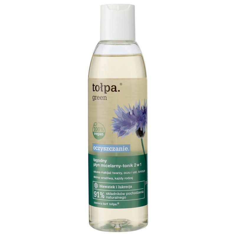 TOŁPA Green Oczyszczanie Płyn micelarny-tonik 2w1 łagodny 200 ml