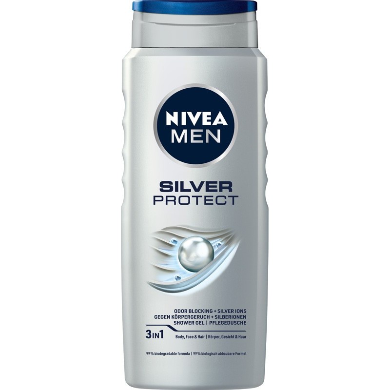 NIVEA MEN Żel pod prysznic 3w1 Silver Protect 500 ml