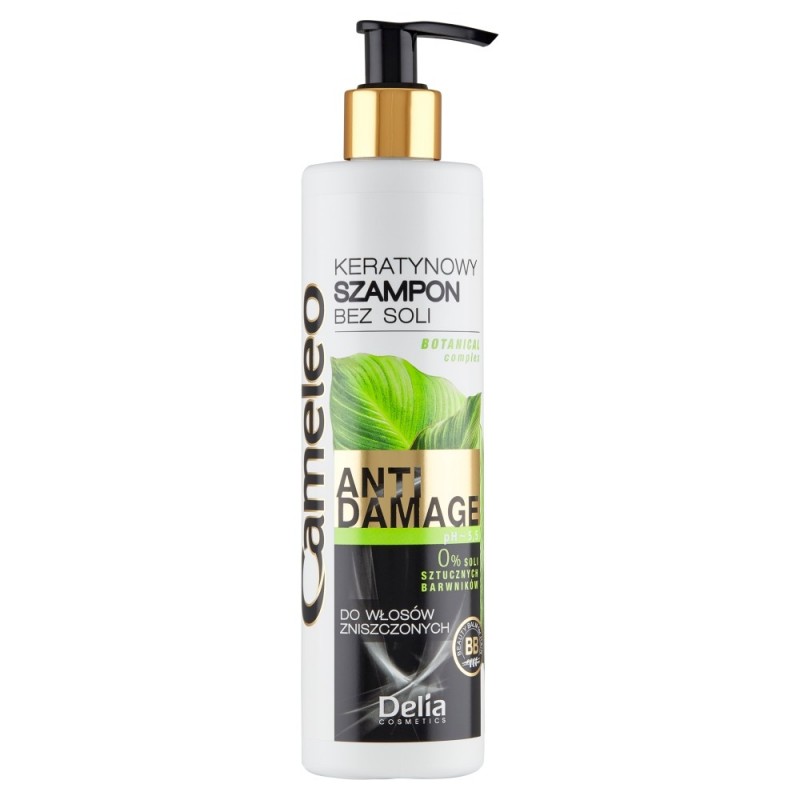 DELIA COSMETICS CAMELEO ANTI DAMAGE Keratynowy szampon bez soli do włosów zniszczonych 250 ml