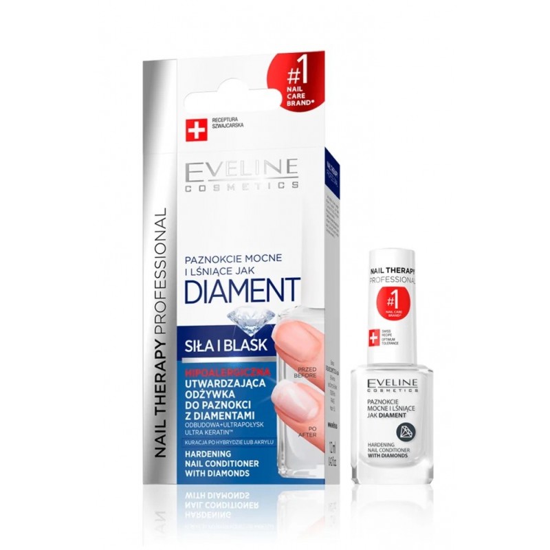 EVELINE Nail Therapy Professional Odżywka utwardzająca z diamentami 12 ml