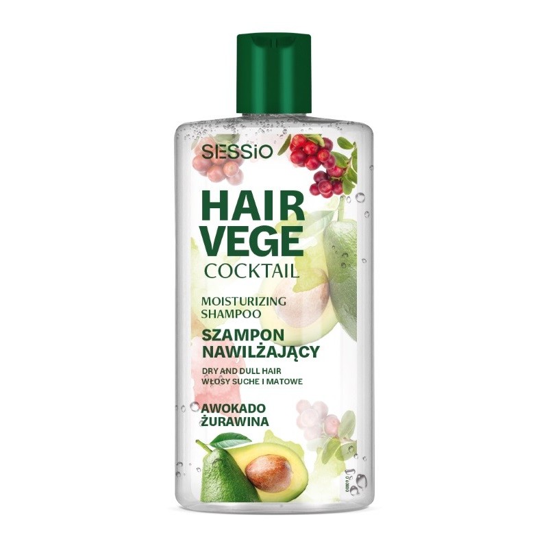 CHANTAL Sessio Hair Vege Szampon nawilżający do włosów - Awokado i Żurawina 300 ml
