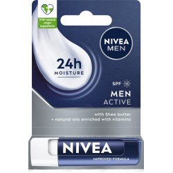 NIVEA MEN Active Pomadka do ust z masłem shea SPF 15 4.8 g