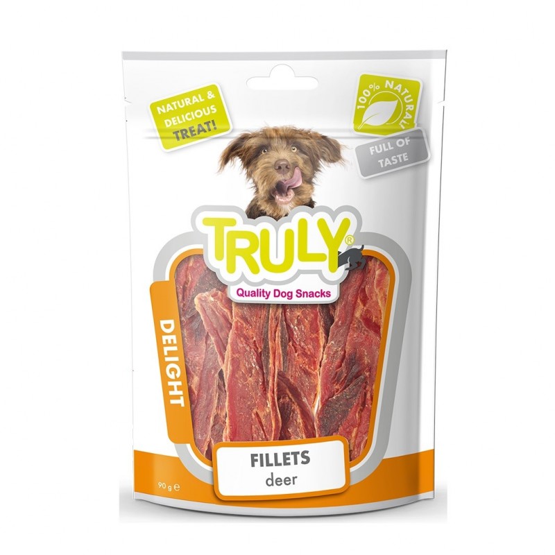 TRULY Dog Snacks Przekąski dla psa Delight - filety z jelenia 100 g