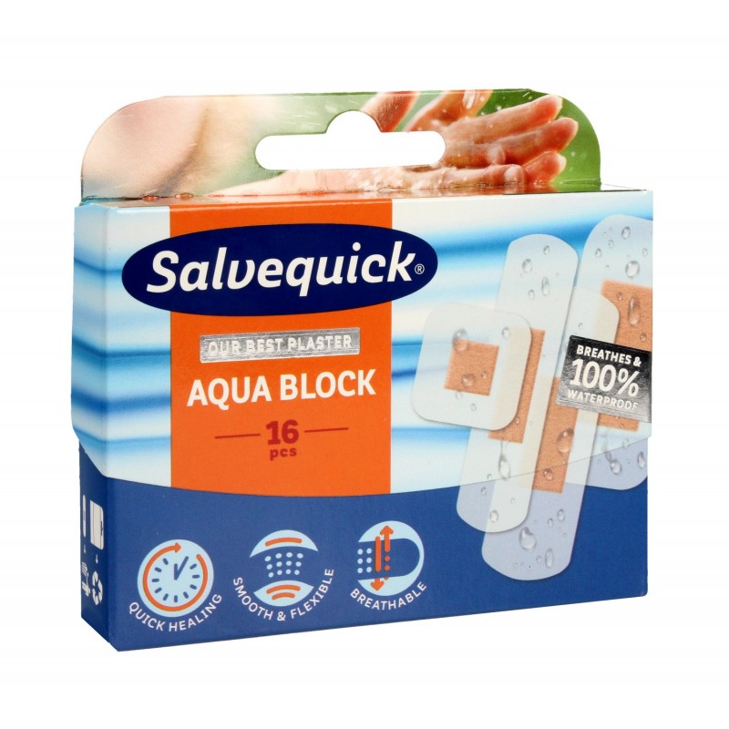 Salvequick Plastry Aqua Block 1op.-16szt