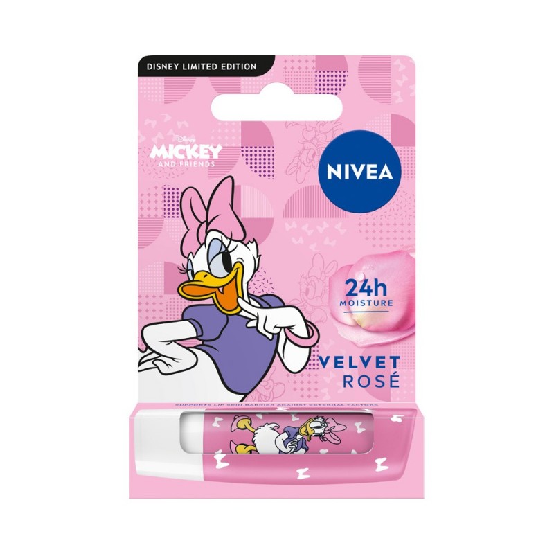 NIVEA Disney Pielęgnująca pomadka do ust Velvet Rose Daisy Duck - edycja limitowana 4.8 g