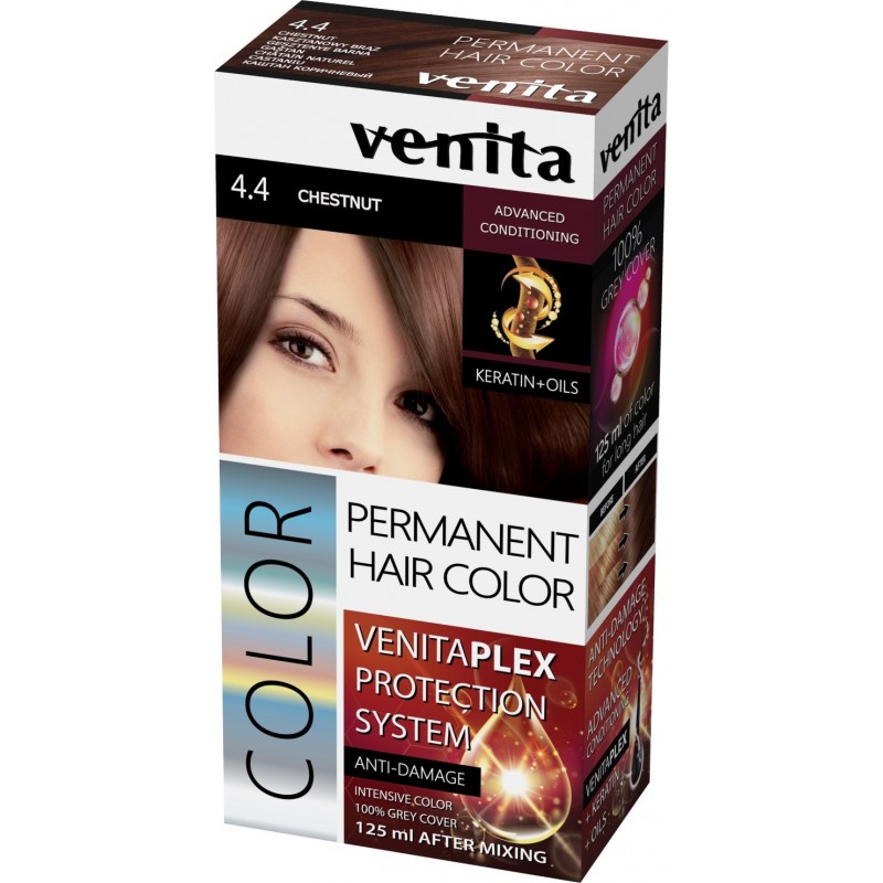 VENITA Color Farba do włosów Venita Plex nr 4.4 Chestnut 1op.
