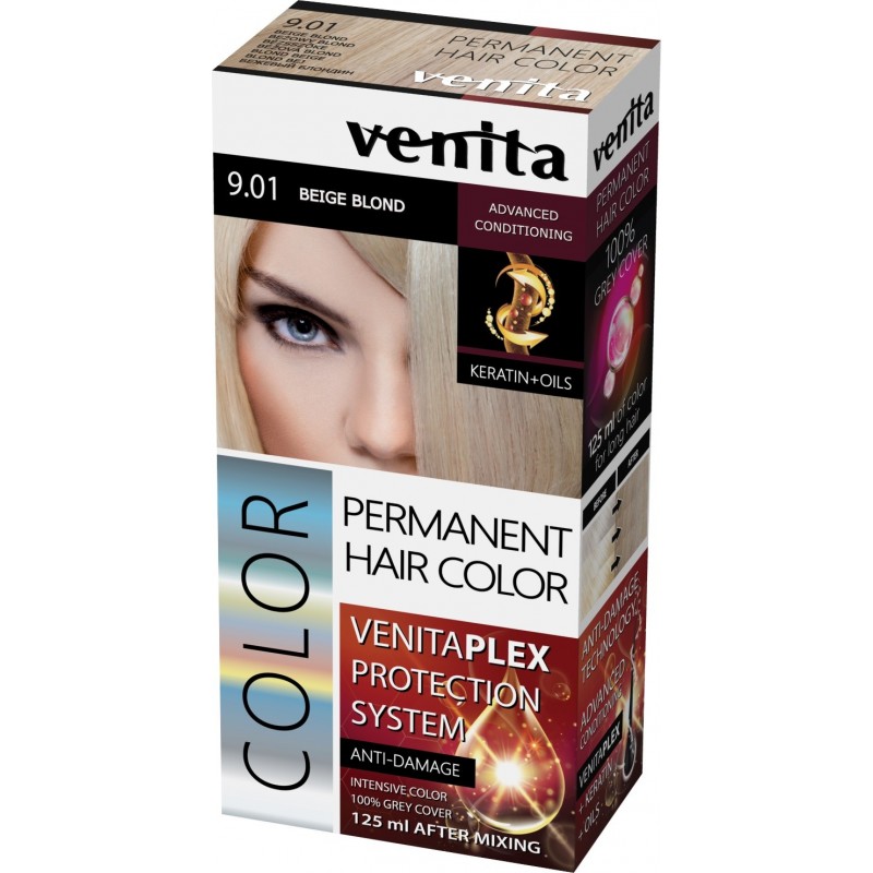 VENITA Color Farba do włosów Venita Plex nr 9.01 Beige Blond 1op.