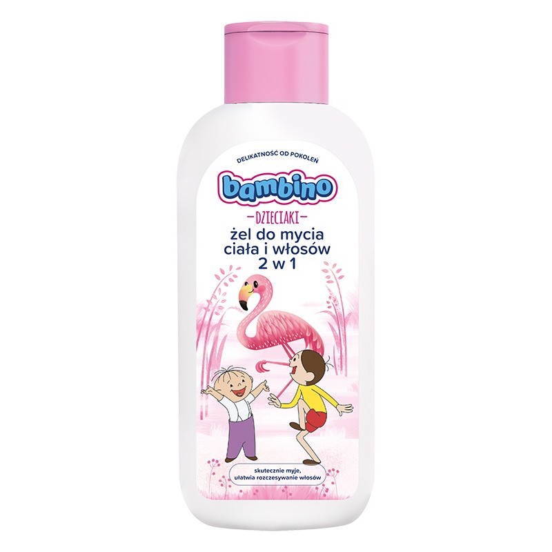 BAMBINO Dzieciaki Żel do mycia ciała i włosów 2w1 edycja limitowana z Bolkiem i Lolkiem - Flaming 400 ml