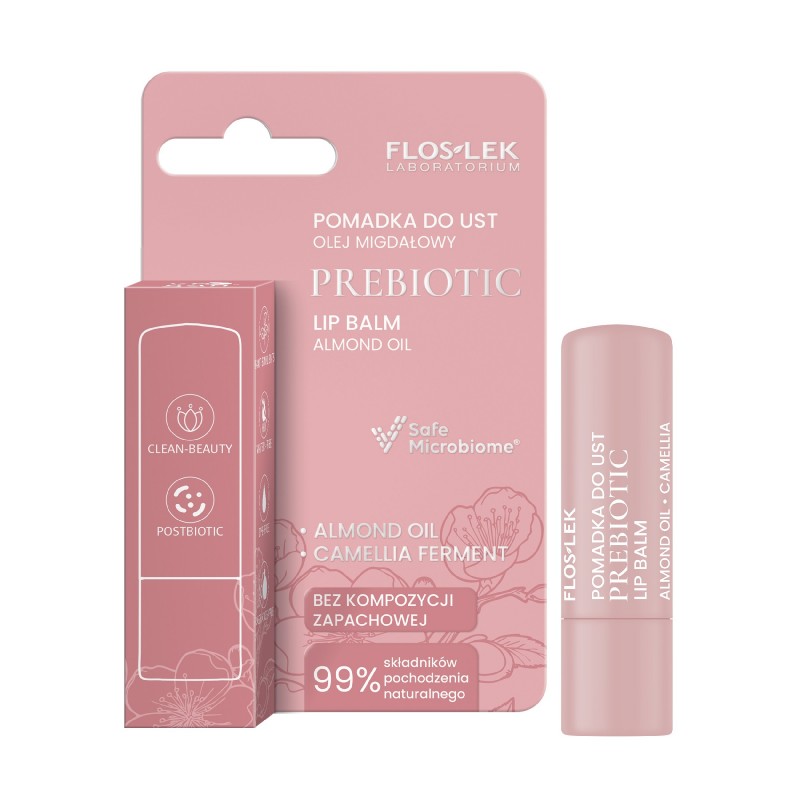 FLOSLEK Prebiotic Lip Care Prebiotyczna pomadka do ust olej migdałowy 4 g