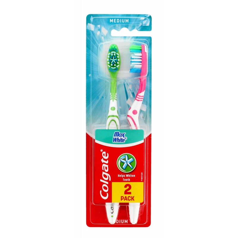 Colgate Szczoteczka Max White średnia - mix kolorów 1+1 Gratis