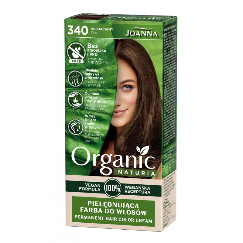JOANNA Organic Naturia Pielęgnująca farba do włosów nr 340 Herbaciany