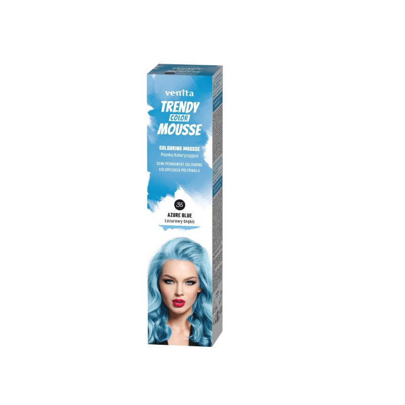 VENITA Trendy Color Mousse Pianka koloryzująca do włosów - 35 Azure Blue (Lazurowy Błękit)  75ml