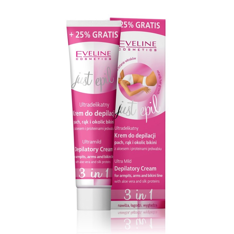 EVELINE Just Epil Ultradelikatny krem do depilacji pach, rąk i okolic bikini 3w1 125 ml