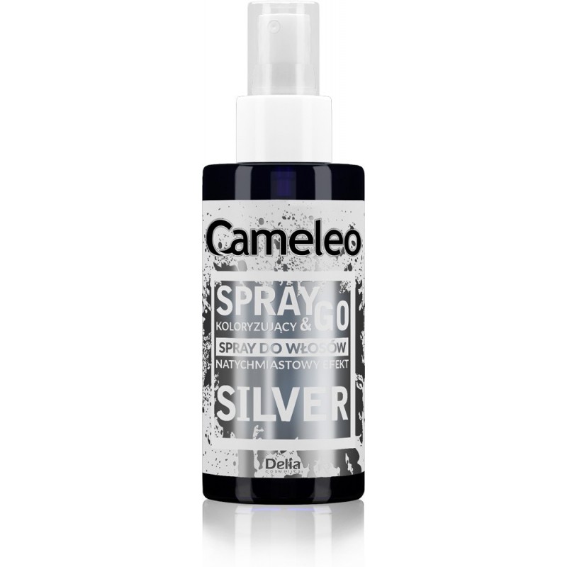 DELIA COSMETICS CAMELEO Spray & Go Srebrny spray koloryzujący do włosów 150ml