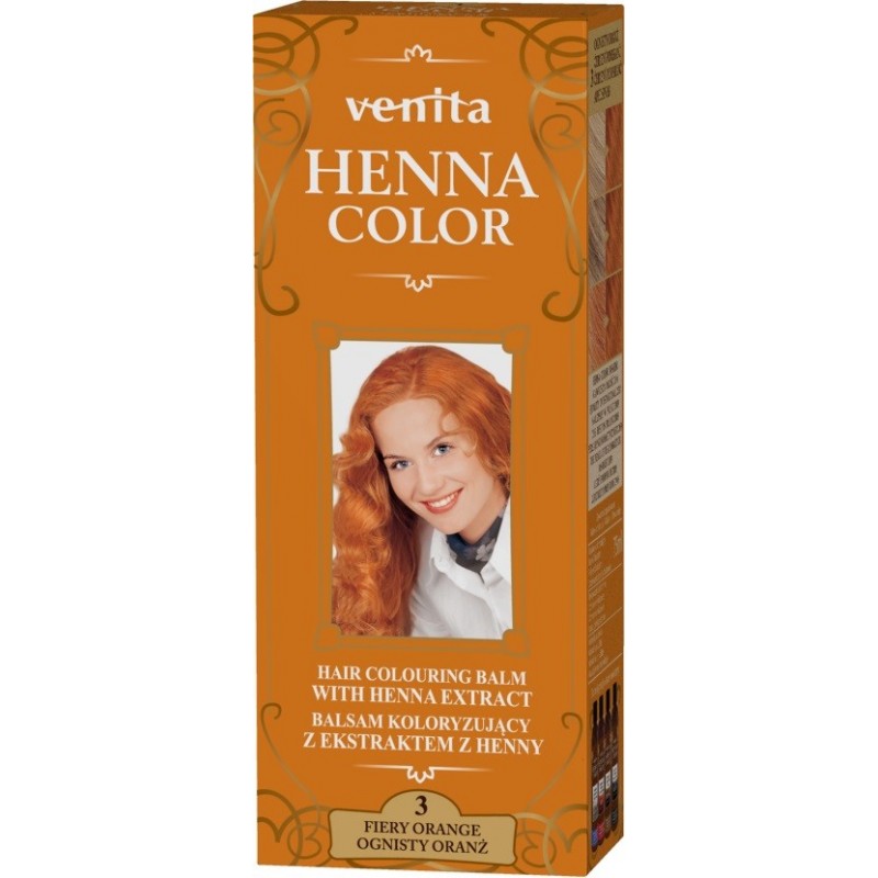 VENITA Henna Color Balsam koloryzujący z ekstraktem z Henny - 3 Ognisty Oranż 1op.