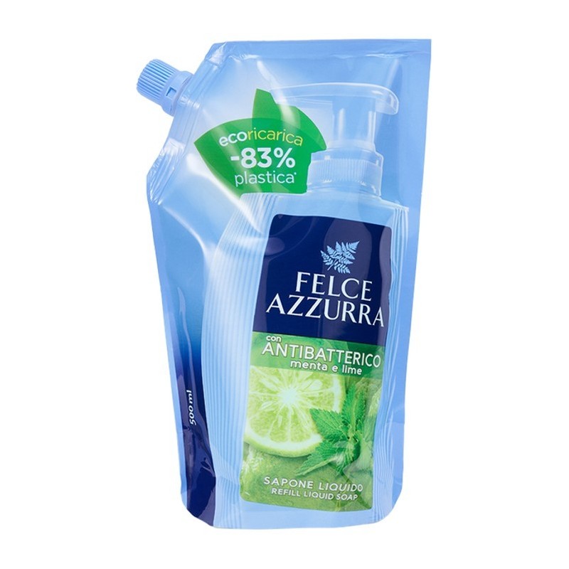 FELCE AZZURRA Mydło w płynie Refill Mint&Lime antybakteryjne doypack 500 ml