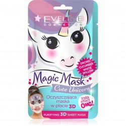 EVELINE Magic Mask Oczyszczająca maska w płacie 3D - Cute Unicorn