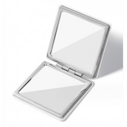 ECARLA Lusterko kosmetyczne metalowe otwierane kwadratowe Białe L12
