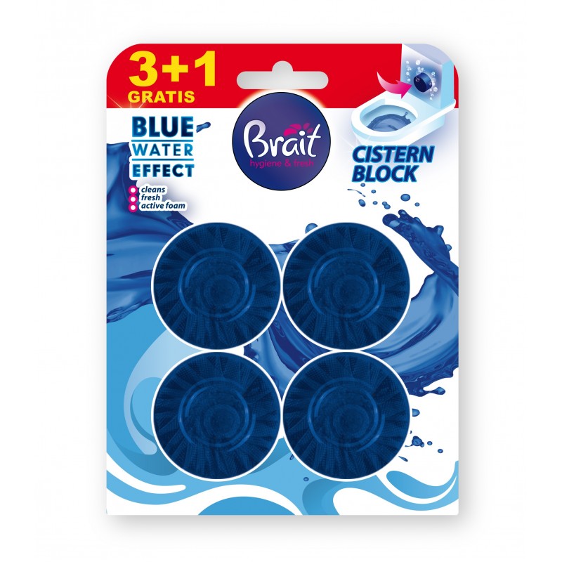 BRAIT Blue Water Effect Krążek do WC Niebieski 4 x 50 g
