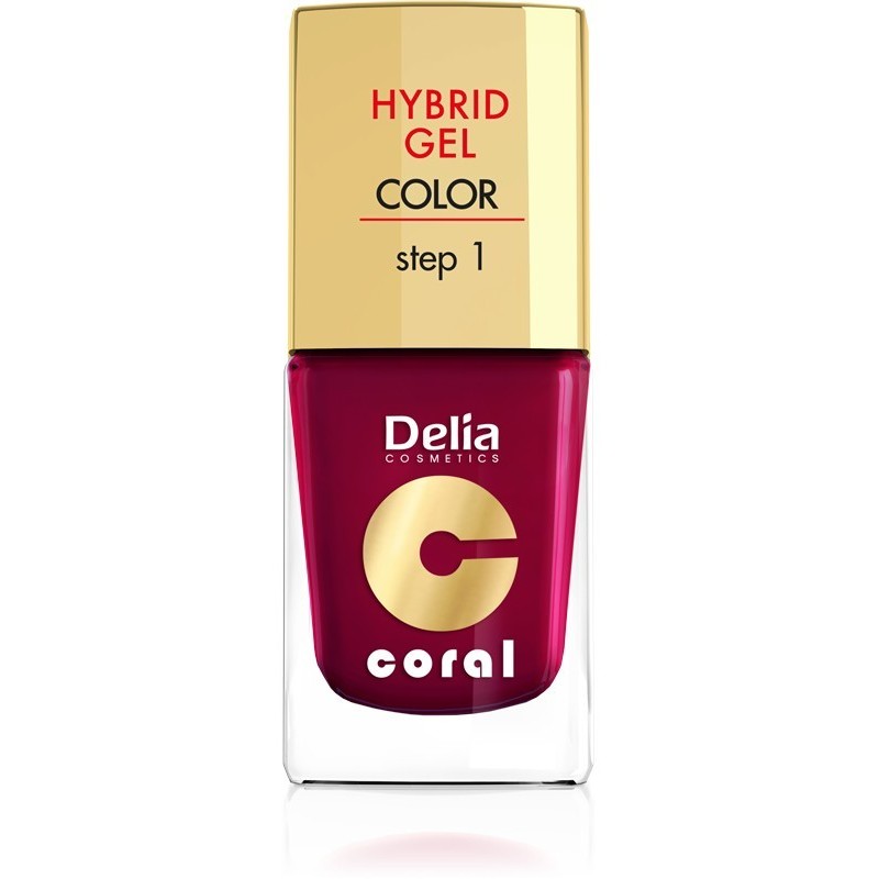 Delia Cosmetics Coral Hybrid Gel Emalia do paznokci nr 12  bordowy 11ml