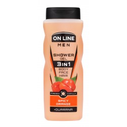 ON LINE Men Żel pod prysznic  dla mężczyzn 3w1 Spicy Orange 410 ml