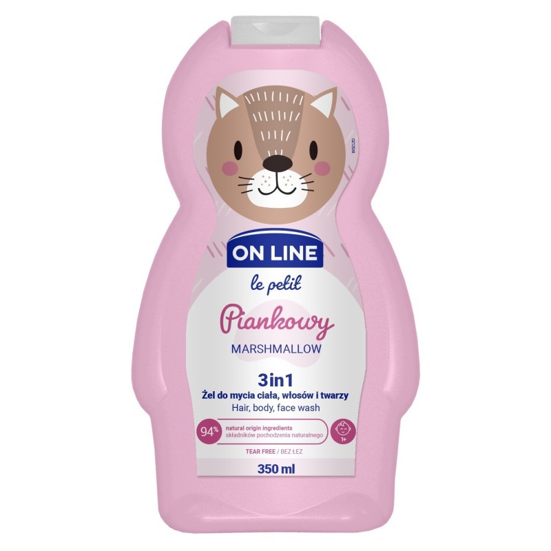 On Line Le Petit Żel do mycia ciała,włosów i twarzy 3w1 dla dzieci Piankowy  350ml