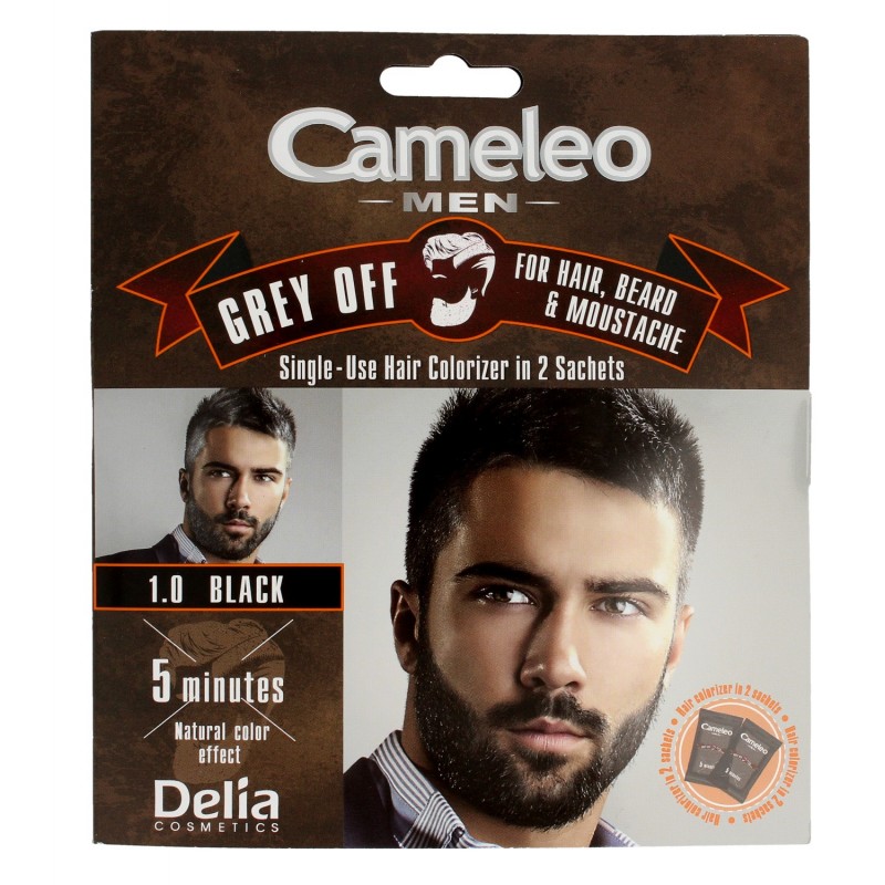DELIA Cameleo Men Krem koloryzujący do włosów, brody i wąsów 1.0 Black  2x15ml
