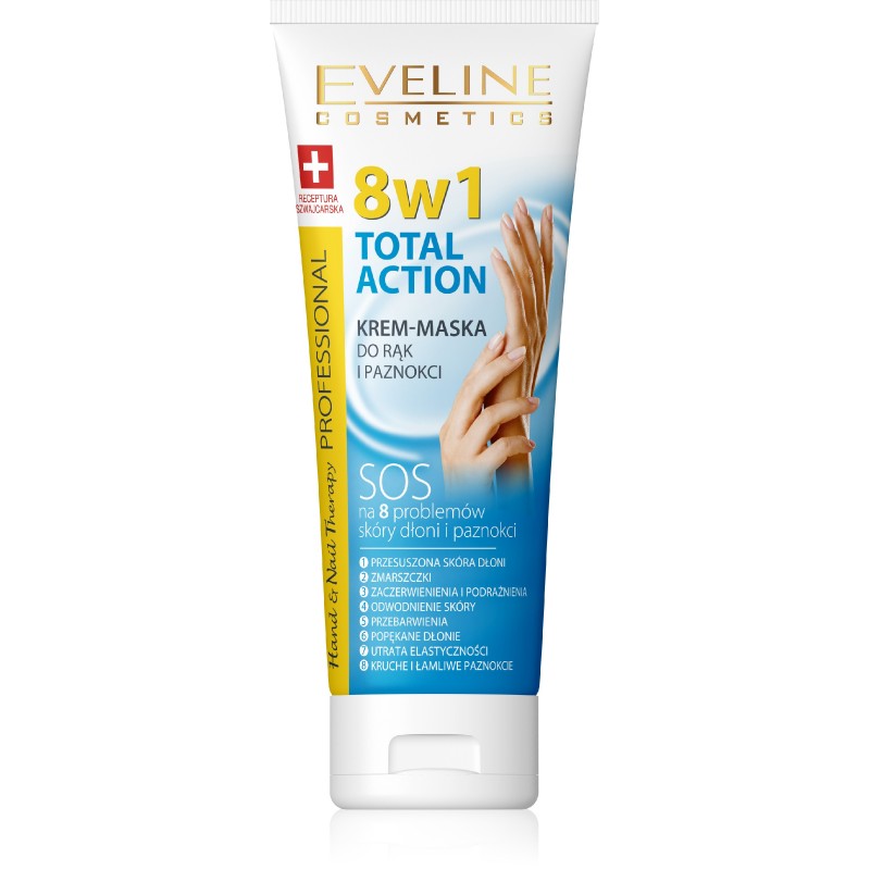 EVELINE Hand&Nail Therapy Total action krem-maska do rąk i paznokci 8w1 75 ml