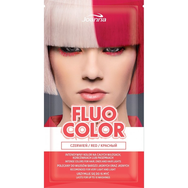 JOANNA Fluo Color Szampon koloryzujący w saszetce - Czerwień 35 g