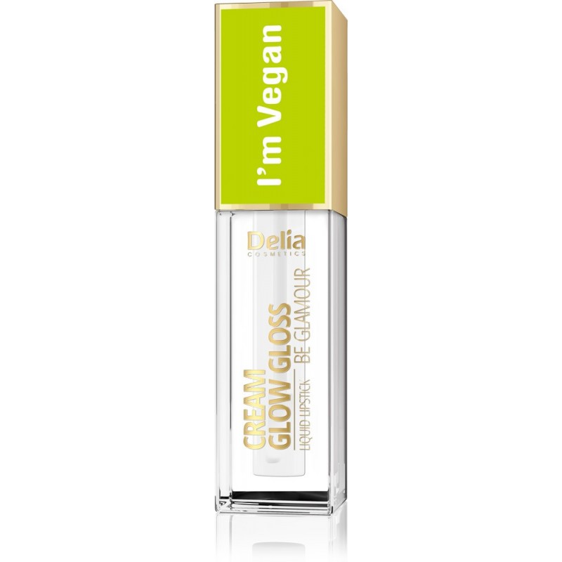 Delia Cosmetics Cream Glow Gloss Wegański Błyszczyk do ust nr 100 Totally Crystal 5ml