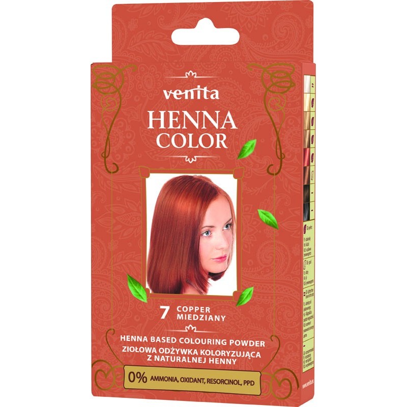 VENITA Henna Color Ziołowa Odżywka koloryzująca - 7 Miedziany 1op.