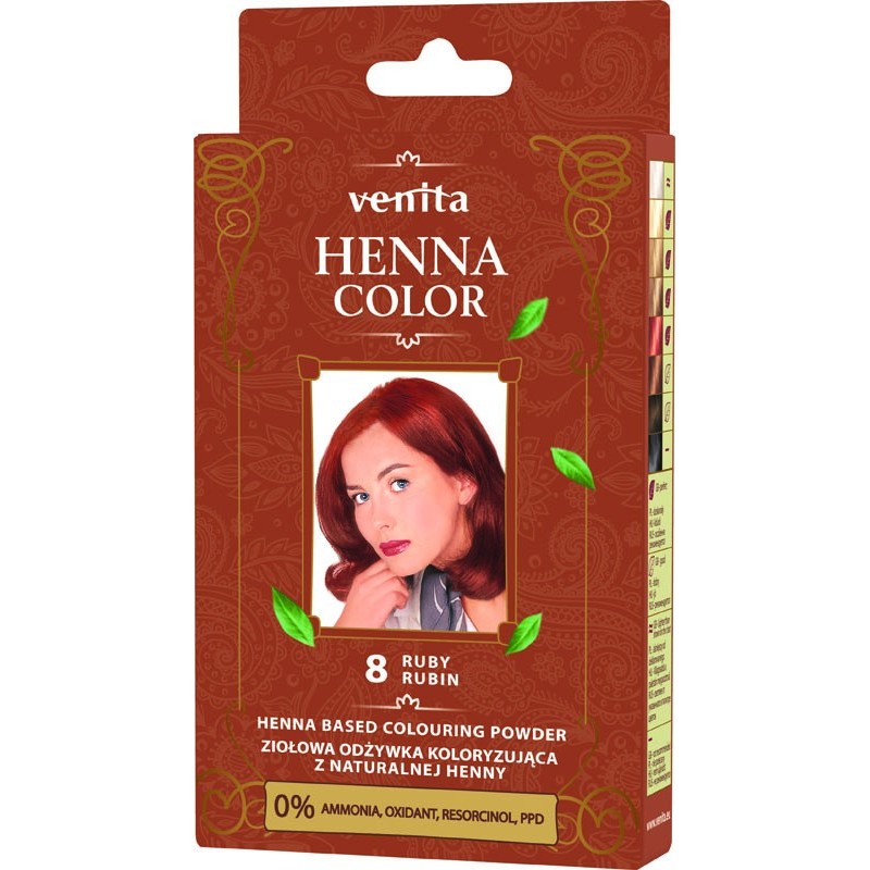 VENITA Henna Color Ziołowa Odżywka koloryzująca - 8 Rubin 1op.