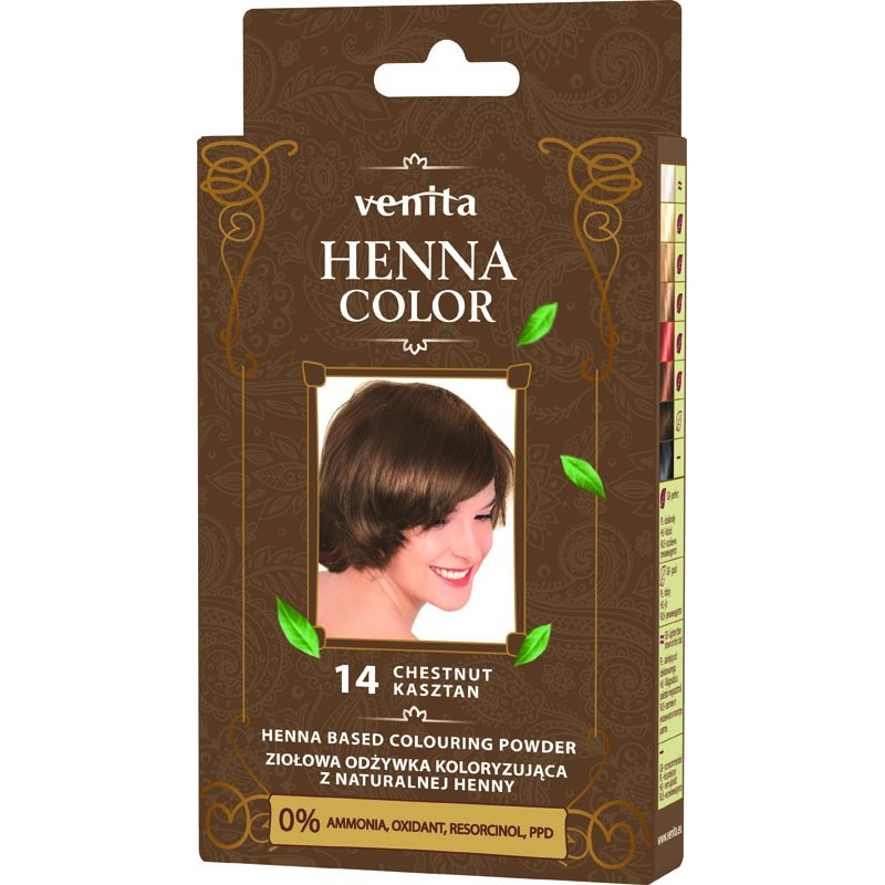 VENITA Henna Color Ziołowa Odżywka koloryzująca - 14 Kasztan 1op.