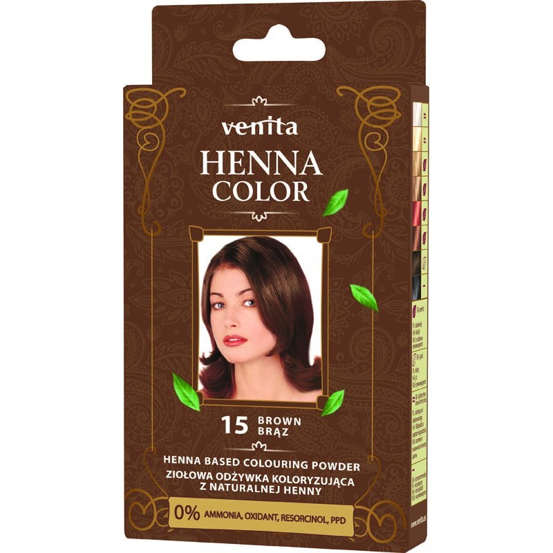 VENITA Henna Color Ziołowa Odżywka koloryzująca - 15 Brąz 1op.
