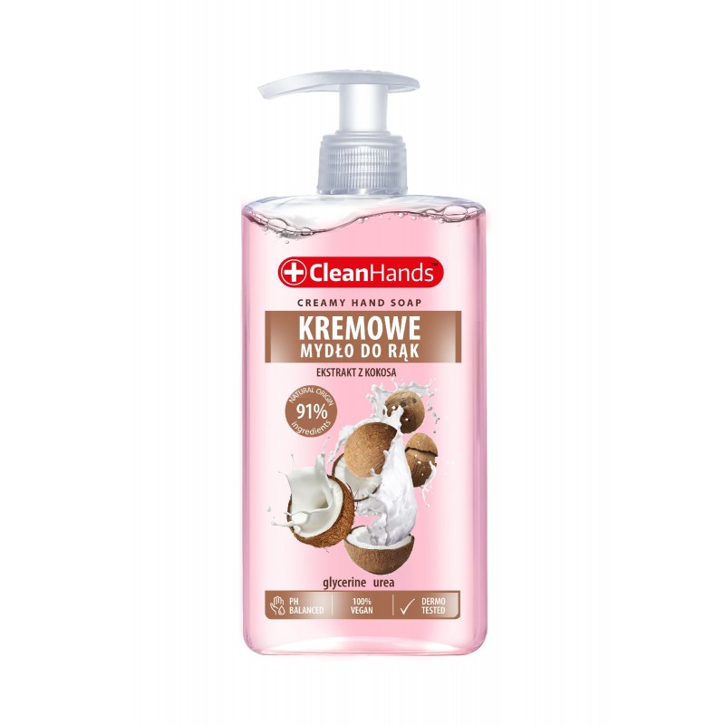 CLEAN HANDS Kremowe mydło w płynie kokosowe 300 ml