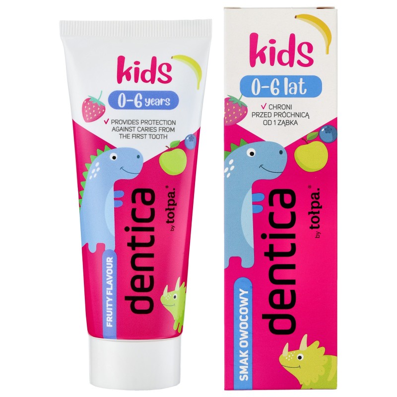 TOŁPA Dentica Kids 0-6 Pasta do zębów dla dzieci przeciwpróchnicza owocowa 50 ml