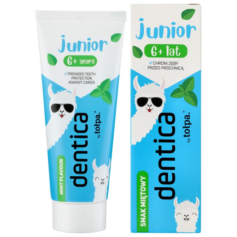 TOŁPA Dentica Junior 6+ Pasta do zębów dla dzieci przeciwpróchnicza miętowa 50 ml
