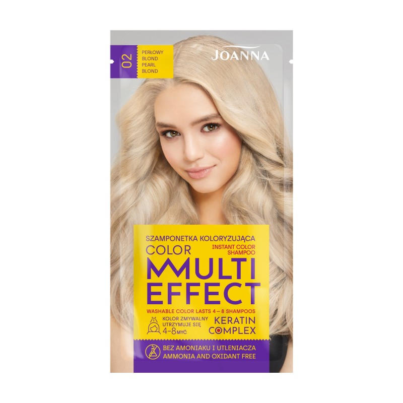 JOANNA Multi Effect Color Szamponetka koloryzująca nr 02 Perłowy blond 35 g