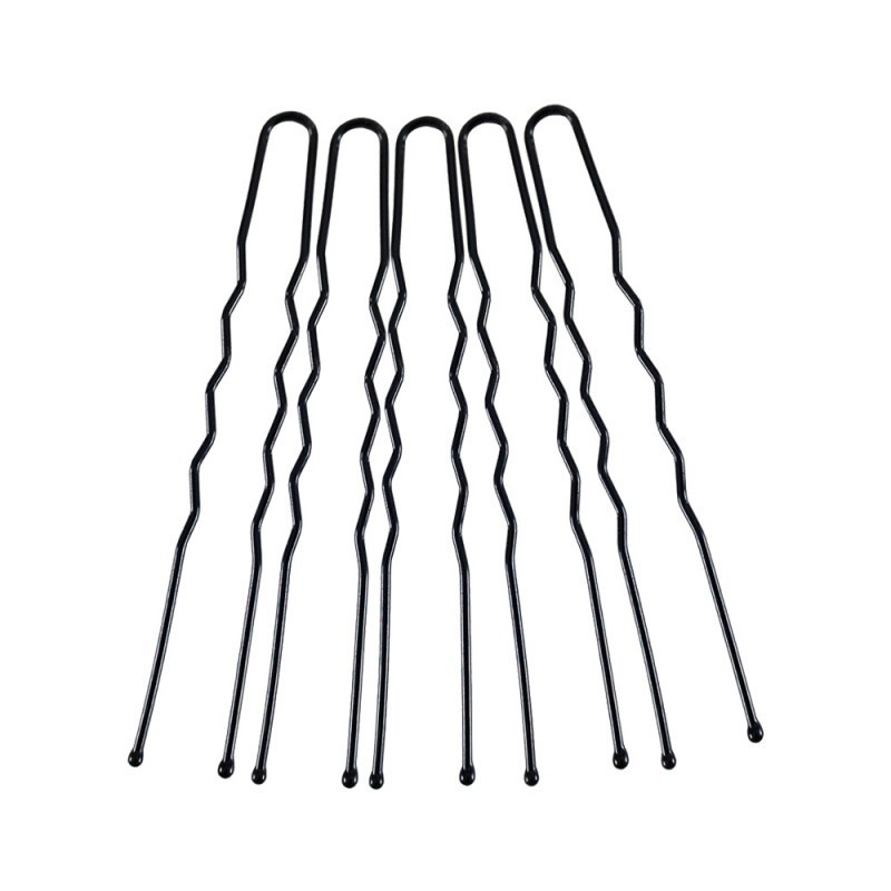 DONEGAL Wsuwki do włosów - Kokówki czarne 5 cm (5094) 1 op. - 50 szt.