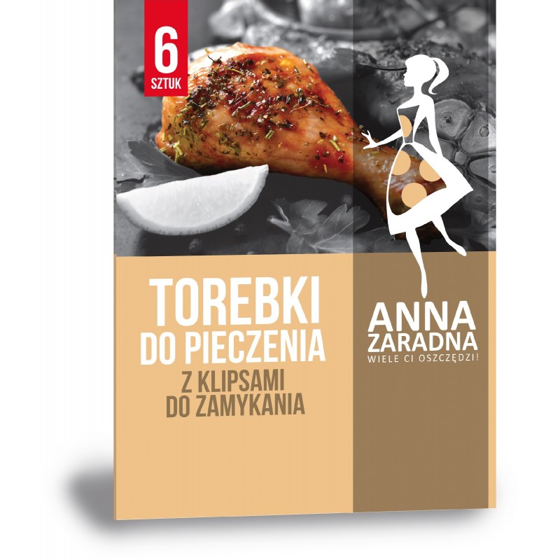 ANNA ZARADNA Torebki do pieczenia z klipsami do zamykania 1op.-6szt