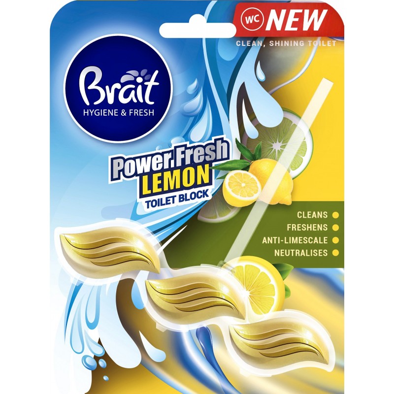 BRAIT Hygiene & Fresh Kostka do WC Power Fresh Lemon 39 g