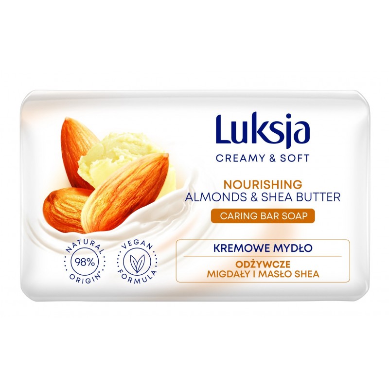 Luksja Creamy & Soft Odżywcze Kremowe Mydło w kostce Migdały & Masło Shea 90g