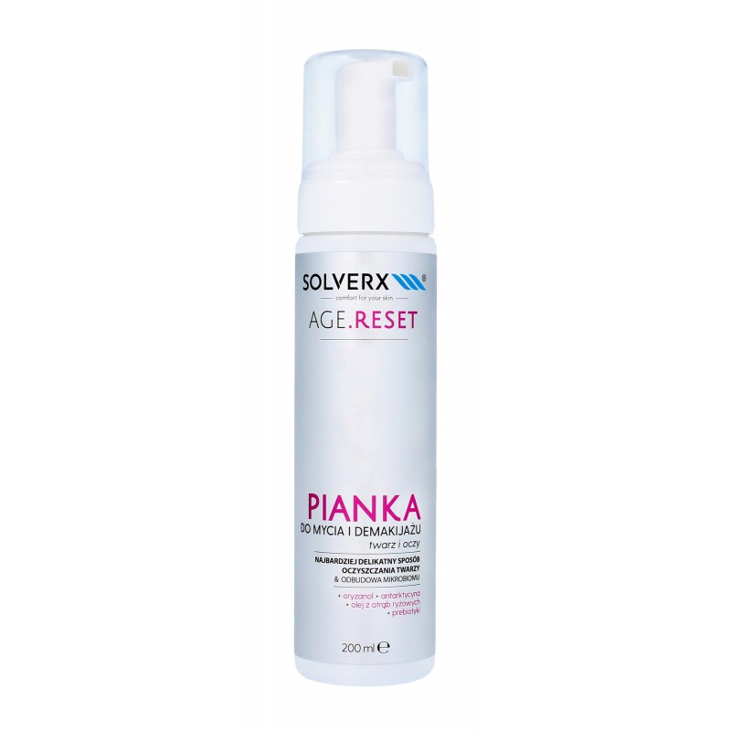 SOLVERX Age.Reset Pianka do mycia i demakijażu twarzy i oczu 200ml