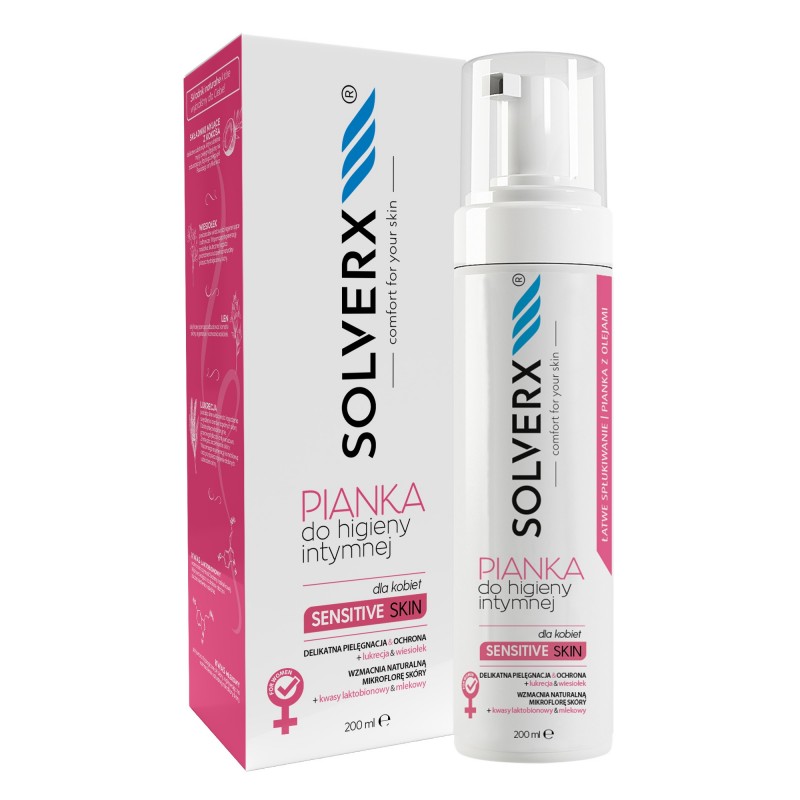 SOLVERX Sensitive Skin Pianka do higieny intymnej dla kobiet  200ml